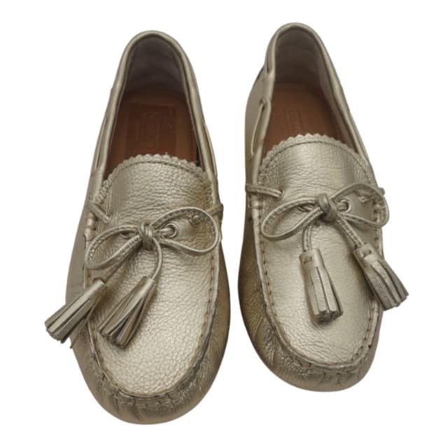 Mocasín de Lujo Estilo Driving Shoe Dorado Metalizado - GB (Gianni Bini)