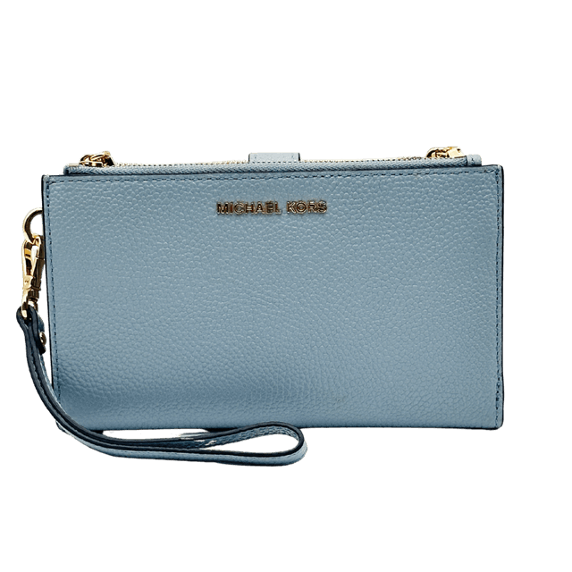 Billetera / Cartera de Mano Michael Kors Jet Set Double Zip Wristlet (Azul Celeste)
