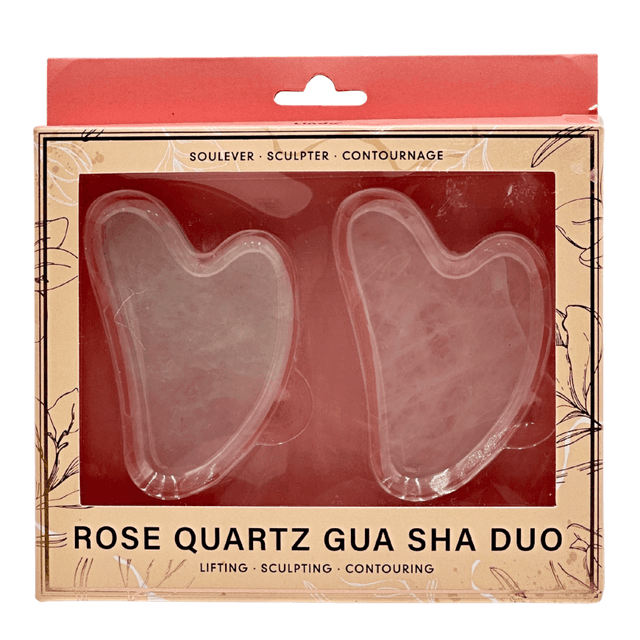 Dúo de Piedras Gua Sha en Cuarzo Rosa